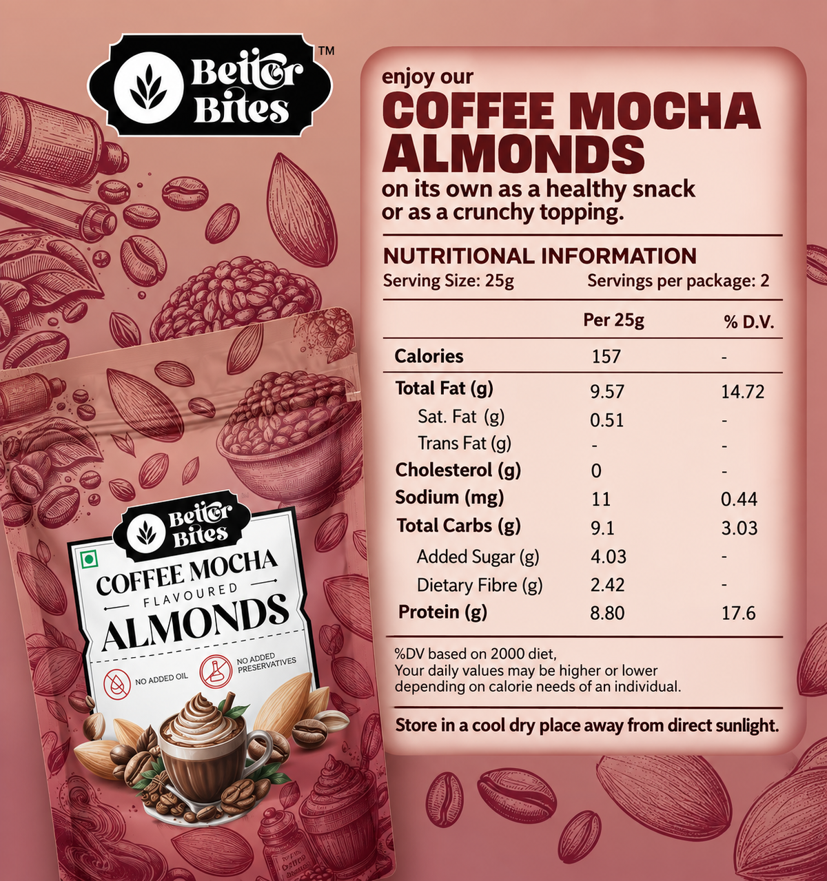 Coffee Mocha Flavoured Almonds